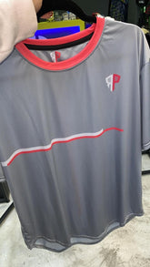 Playera Raza Padelera Gris con Rosa